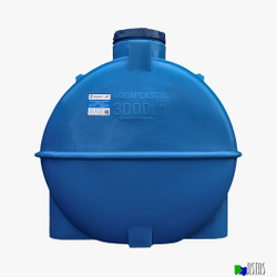 Емкость 3000 литров горизонтальная  синяя