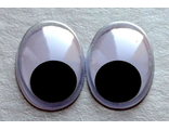 Глаза клеевые овальные с подвижными зрачками, 12х7 мм, арт. Г80