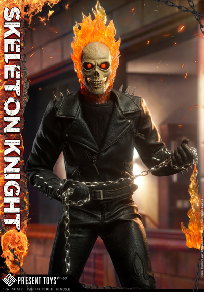 ПОСЛЕ ОБЗОРА - Призрачный Гонщик (Николас Кейдж, Ghost Rider) - Коллекционная ФИГУРКА 1/6 scale Skeleton Knight (PT-sp59) - PRESENT TOYS