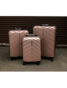 Пластиковый чемодан  Баолис пудровый размер S