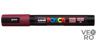 Акриловый Маркер Uni POSCA PC-5M 1,8-2,5мм, овальный наконечник, красное вино