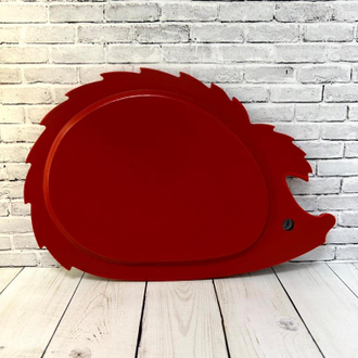 Тарелка Ежик 280*190 мм сухарница с росписью Хохлома