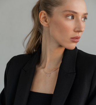 Колье с подвеской Кольцо и родиевым покрытием НХ 22-1624Ю-3