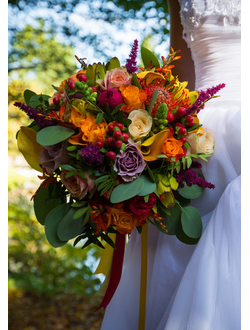 Букет невесты & Бутоньерка № 1351