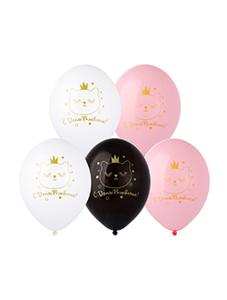 Шар Премиум 35см "С Днем Рождения!" Кошка в короне