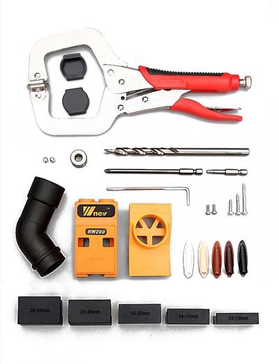 Кондуктор для соединения на "косой шуруп" с пылеудалением и струбциной