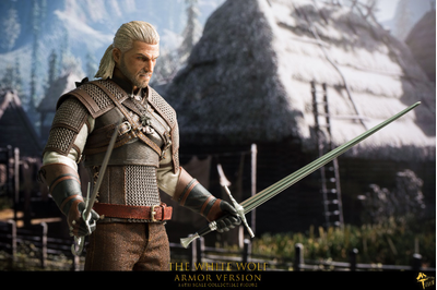 Геральт из Ривии (Ведьмак, The Witcher) - Коллекционная ФИГУРКА 1/6 scale The White Wolf - Armored Version (mttoys006) - Master Team