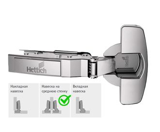 Петля Hettich Sensys 8631i TH52 полусогнутая с демпфером