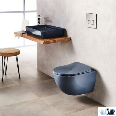 Раковина Creavit Ultra UL060-00BM00E-0000 Basalt Mat на столешницу серо-синего цвета Steel Blue, матовая