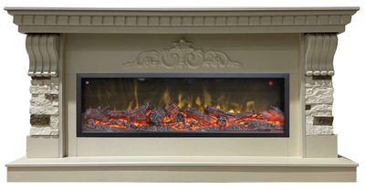 Линейный электрокамин Дублин SL M1 с очагом Beverly 1000