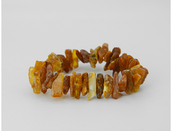 Браслет из необработанного натурального янтаря на резинке