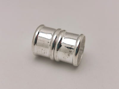 УЦЕНЕННЫЙ ТОВАР! Магнитная застежка "Бамбук"  - 12мм - СВЕТЛОЕ СЕРЕБРО