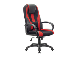 Кресло компьютерное BRABIX PREMIUM "Rapid GM-102", НАГРУЗКА 180 кг, экокожа/ткань, черное/красное