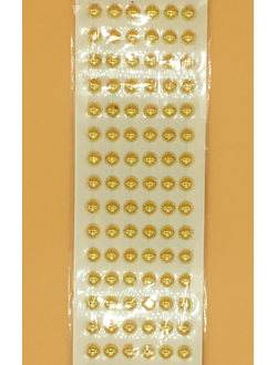 Стикеры для творчества,  полубусины металлизированные, 8 мм, цвет золото