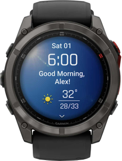 Часы Garmin Fenix 8 Pro — 51 мм MicroLED Sapphire Carbon Gray DLC Titanium Black / Pebble Gray