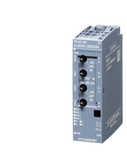 6ES7132-6MD00-0BB1 SIMATIC ET 200SP, МОДУЛЬ ВЫХОДНЫХ РЕЛЕ (НО) С РУЧНЫМ УПРАВЛЕНИЕМ, RQ NO-MA 4X=/~120&hellip;230 В/5A ST