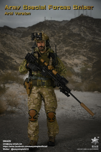 Снайпер армии США (пустынная версия) - Коллекционная ФИГУРКА 1/6 Army Special Forces Sniper Arid Version (26042S) - Easy&Simple