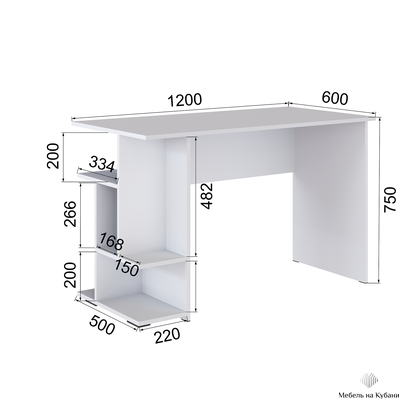 СКМ-6 компьютерный стол Сонома/Белый с тиснением