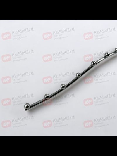 K135 Крючок для экономпанелей, наклонный, изогнутый с 7-ю шариками, d-6.5 мм, длинна 290 мм, хром