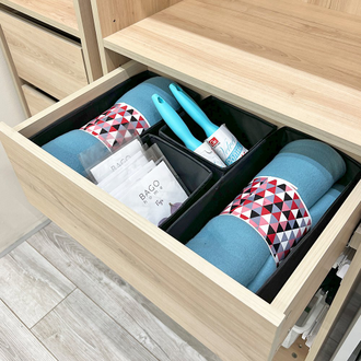 Набор коробок 4 штуки, черный (разные размеры)