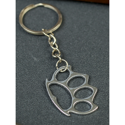 Брелок металл "Кастет", серебро: 4 х 3 х 0,2 см.