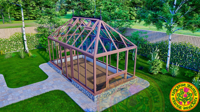 Базовая комплектация теплицы из стекла и алюминия ПЛИМУТ XS 5000 х 2500 мм