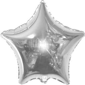 Шар Звезда Серебро 45см (фшц)