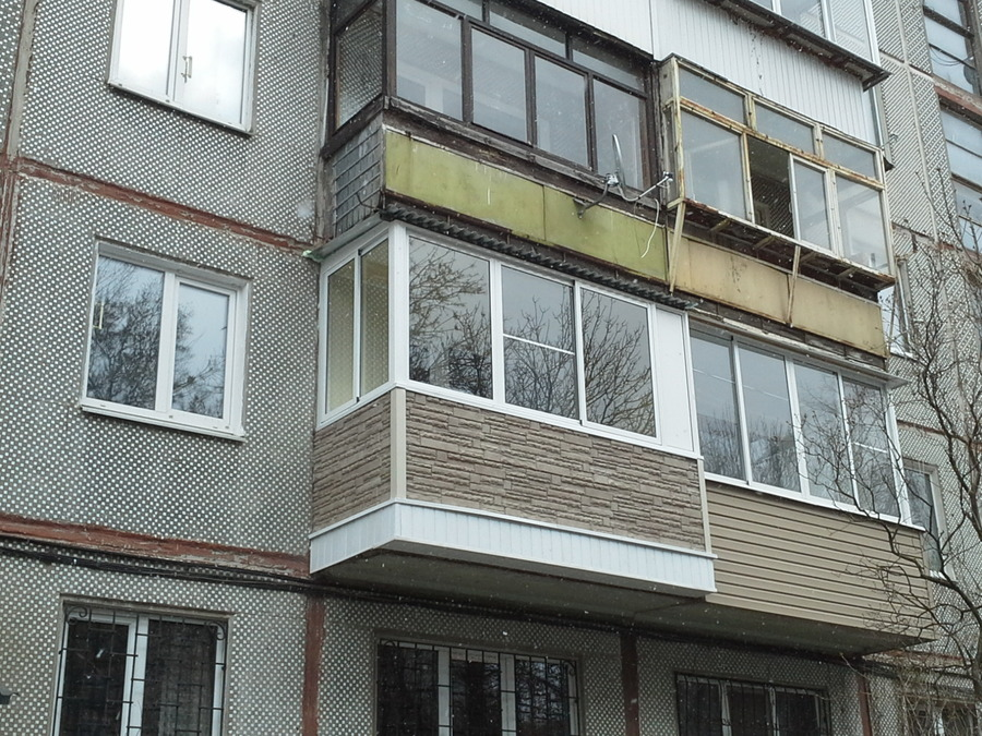 Балконы под ключ кургане цена и фото Остекление балконов фото. Евро балконы фотографии - Балконы прямоугольные (увели