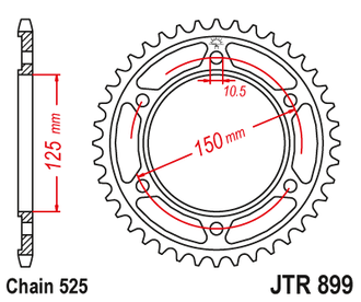 Звезда ведомая (42 зуб.) RK B5631-42 (Аналог: JTR899.42) для мотоциклов KTM