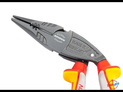 Длинногубцы комбинированные с изогнутой головой, диэлектрические рукоятки до 1000 В, 200 мм GROSS