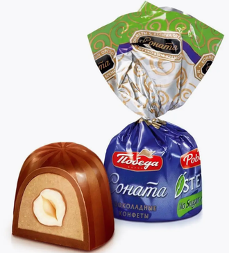 Конфеты шоколадные "Соната" с лесным орехом без добавления сахара, 100 гр Победа (НА РАЗВЕС)