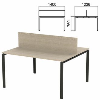 Стол письменный 2-МЕСТНЫЙ на металлокаркасе "Арго", 1400х1236х760 мм, ясень шимо