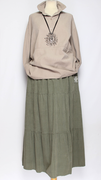 Рубашка "Вельветовая" серо-бежевая р.46-52