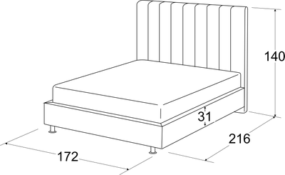 Современная дизайнерская кровать Тринити, мягкое высокое изголовье, прямая стежка, фанера, усиленная металлом, с подъемным механизмом и бельевым ящиком