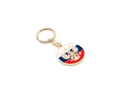 Брелок РОССИЯ бело-сине-красный Герб 190511