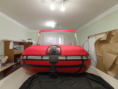 Тент носовой прозрачный ДИКИЙ 360 НДНД вид с носа