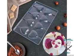 Форма для шоколада 27,2×18,2 см "Сердце", 8 ячеек