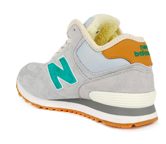 New Balance 574 Высокие серые с зеленым