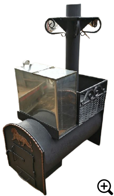 Дровяная банная печь с выносной топкой АНГАРА-1, открытая каменка