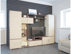 ГОСТИНАЯ ПЕКИН С ПЕНАЛОМ 2616*1785*400 (ясень шимо темный/светлый)