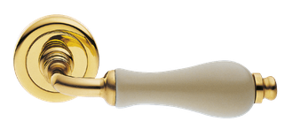Дверные ручки Morelli Luxury &quot;CERAMICA&quot; OTL/CHA с керамической вставкой Цвет - Золото/Керамика шампа
