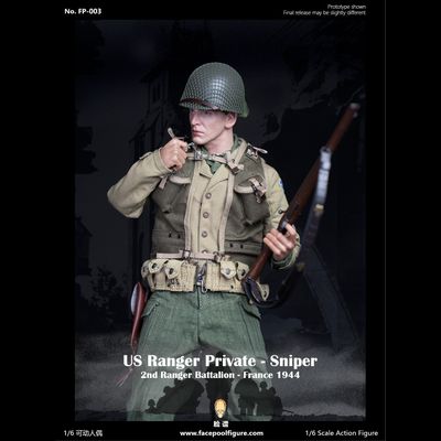 Рядовой Дэниэл Джексон (Спасти рядового Райана) - Коллекционная ФИГУРКА 1/6 scale US Ranger private sniper 2nd Ranger Battalion  france  1944 (FP003A) - Facepoolfigure
