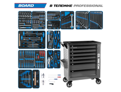 Набор инструментов 325 предметов, "BOARD", в серой тележке KING TONY 9G38-325MRVG
