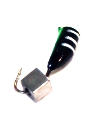 Мормышка вольфрамовая Столбик чёрн куб серебро вес.0.30gr.10mm. d-2.0mm.