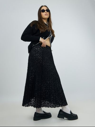 Длинная юбка из гипюра на резинке
