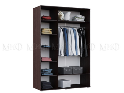 КИМ Шкаф 3-х ств.(1500*2230*520мм), белый глянец/венге