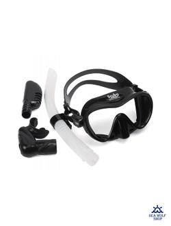 Маска для дайвинга с трубкой Scuba Brothers Flipper Black, комплект