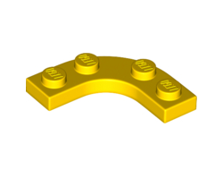Plate, Round Corner 3 x 3 with 2 x 2 Curved Cutout, Yellow (68568 / 6308390)