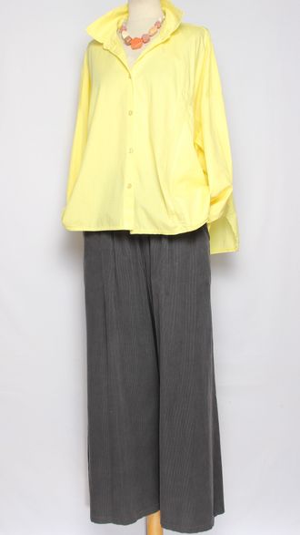 Рубашка хлопок "Большой карман" желтая до р.56