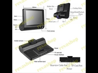 Видеорегистратор 3в1 Video Cardvr Full HD 1080p с 3 камерами запись салона